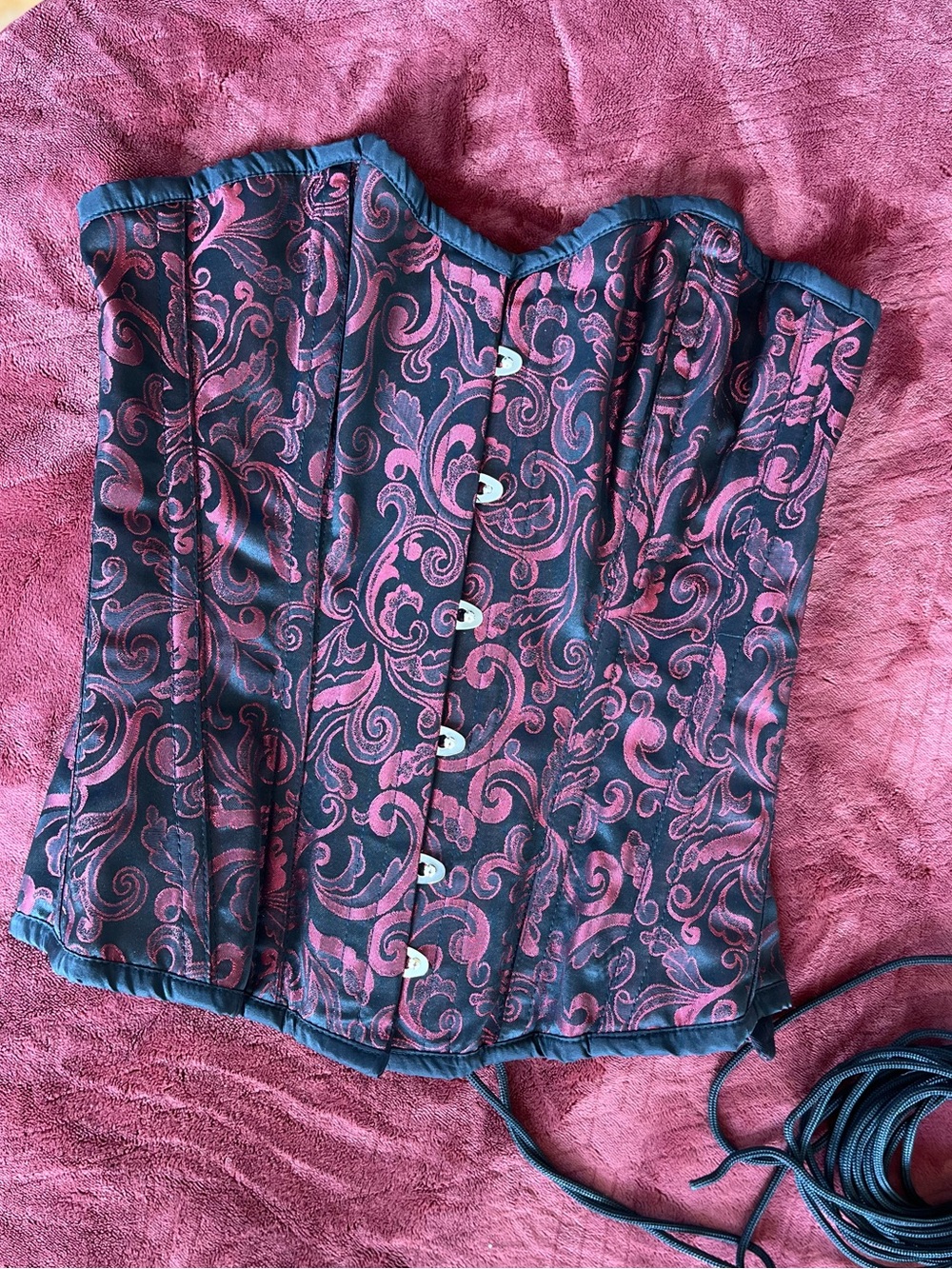 Burleska Black and Red Corset Top